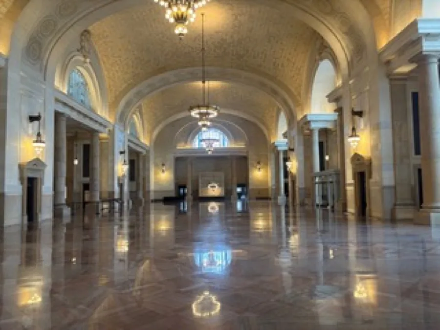 Marble and light — downtown Detroit